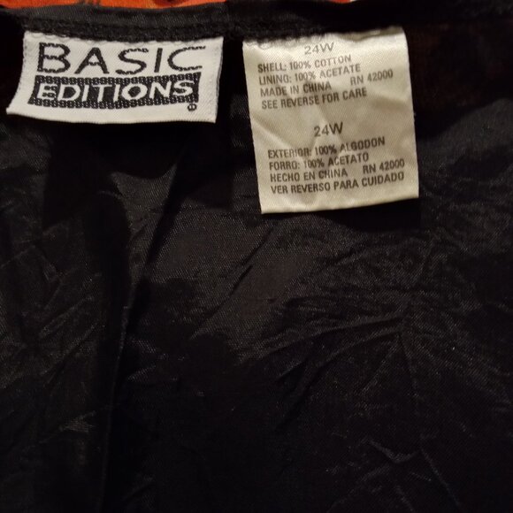 Halloween Vest Orange w/haunted houses & ghost 1X Basic Edition Cotton/Acetate - Picture 5 of 5